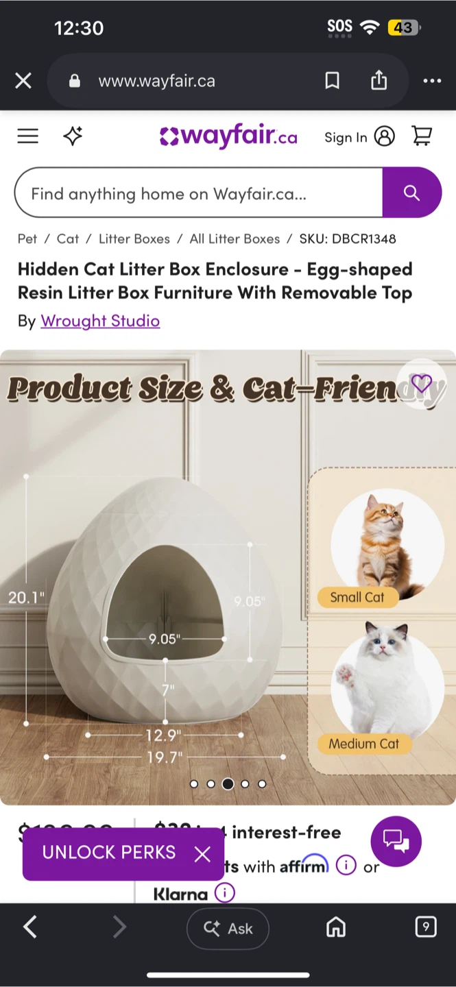 Cat Litter Box Enclosure Wrought Studio Hidden - photo 4