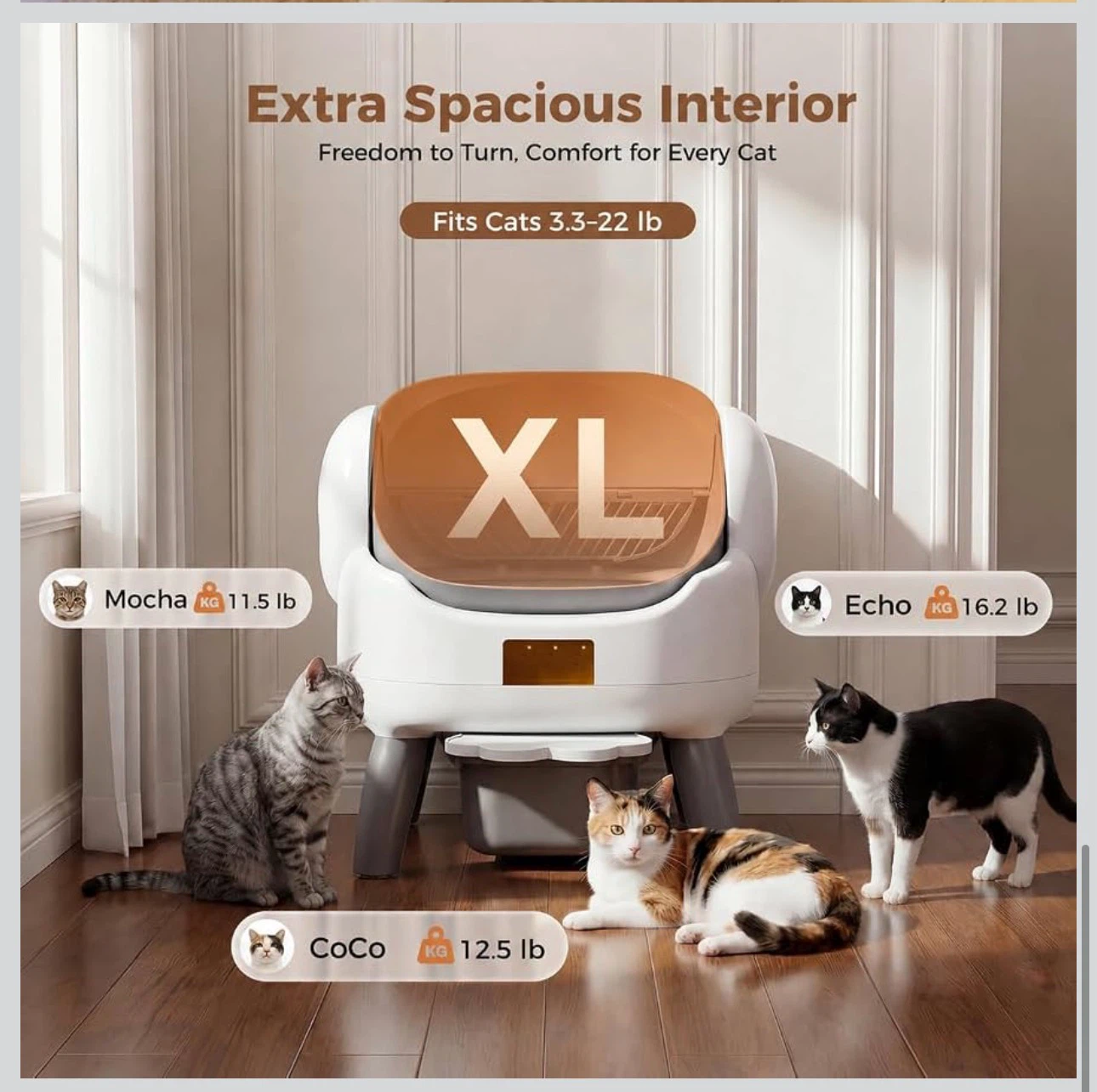 Automatic Cat Litter Box Self Cleaning  App Control Gray CAT3 - photo 5