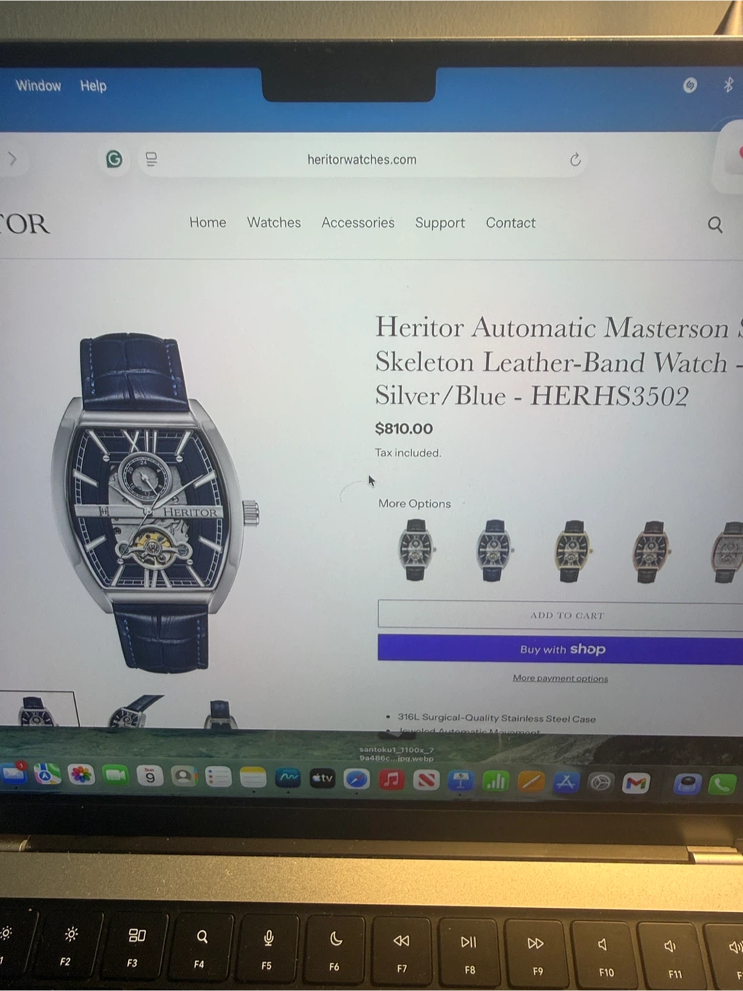 Heritor Automatic Masterson Skeleton Watch - Blue - photo 3