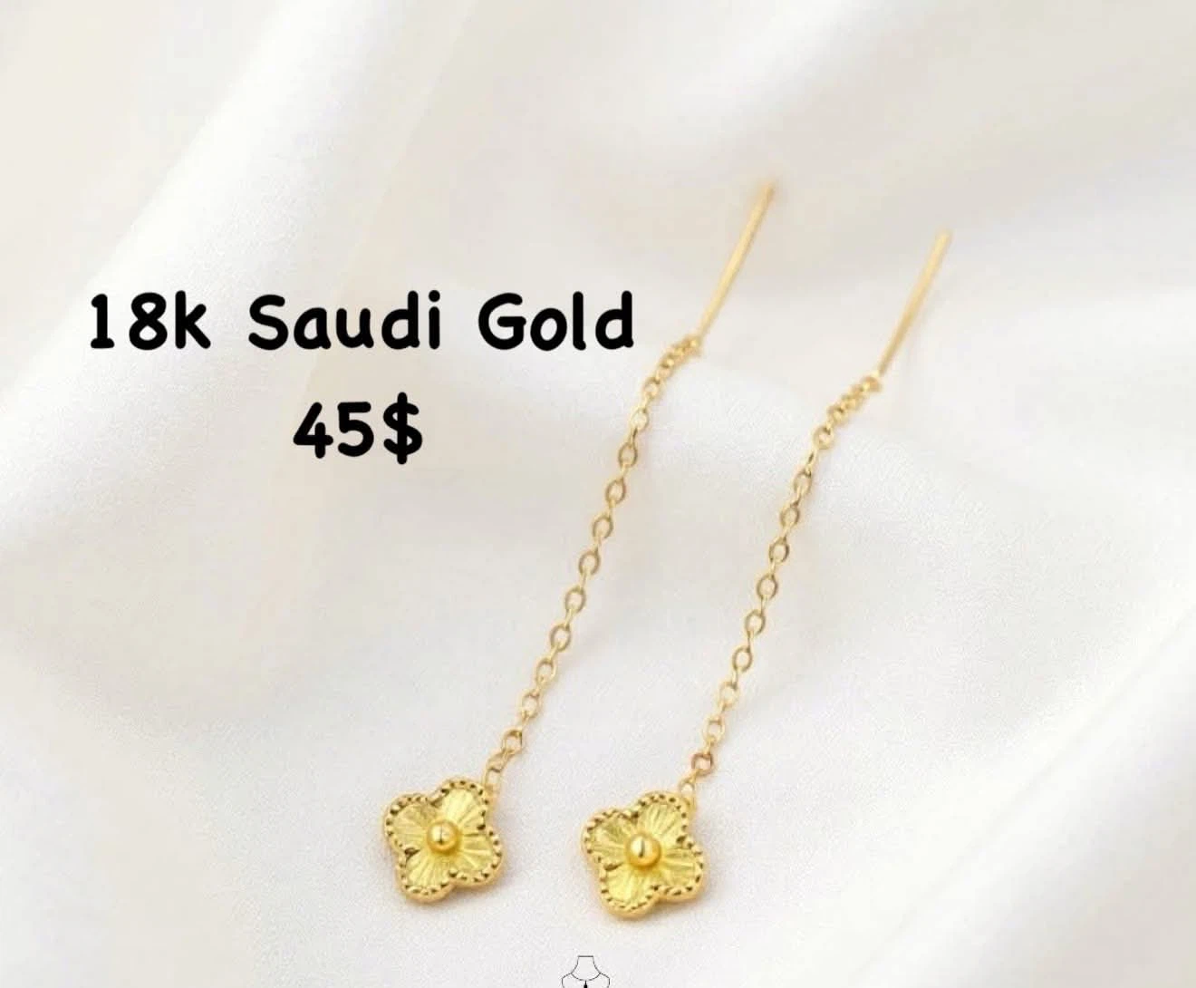 18K Saudi Gold Earrings - photo 3