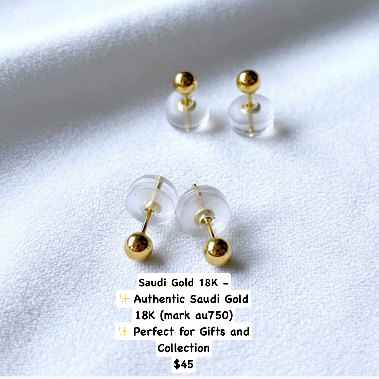 18K Saudi Gold Earrings - photo 4