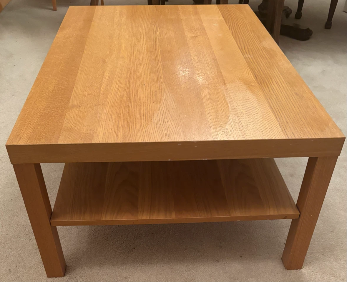 Wooden Coffee Table with Shelf - photo 2