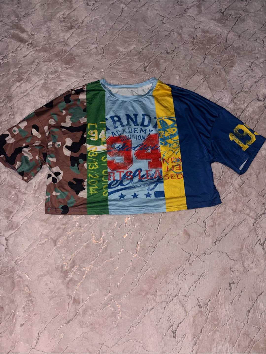 Cropped Patchwork Graphic T-Shirt