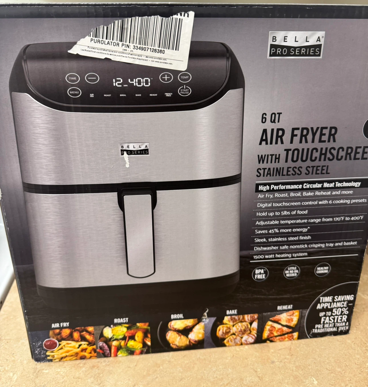 BELLA Pro Series 6 QT Air Fryer with Touchscreen - photo 2