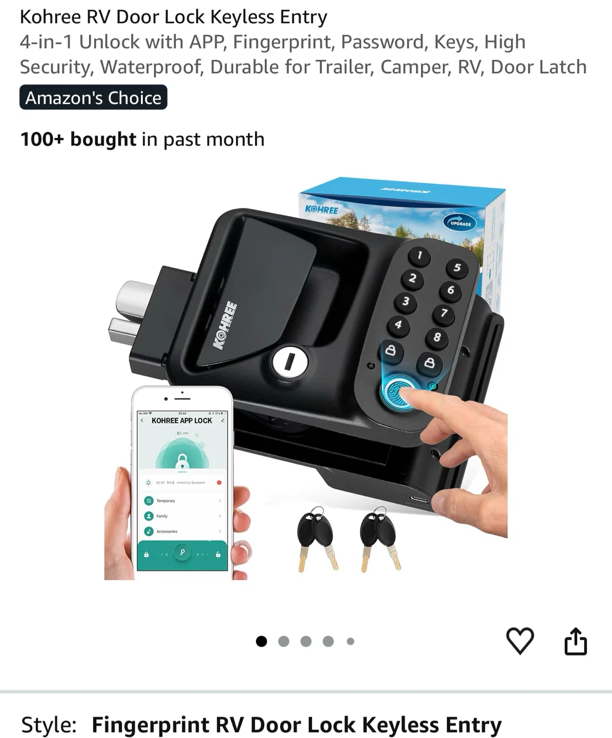 Kohree RV Door Lock Keyless Entry
