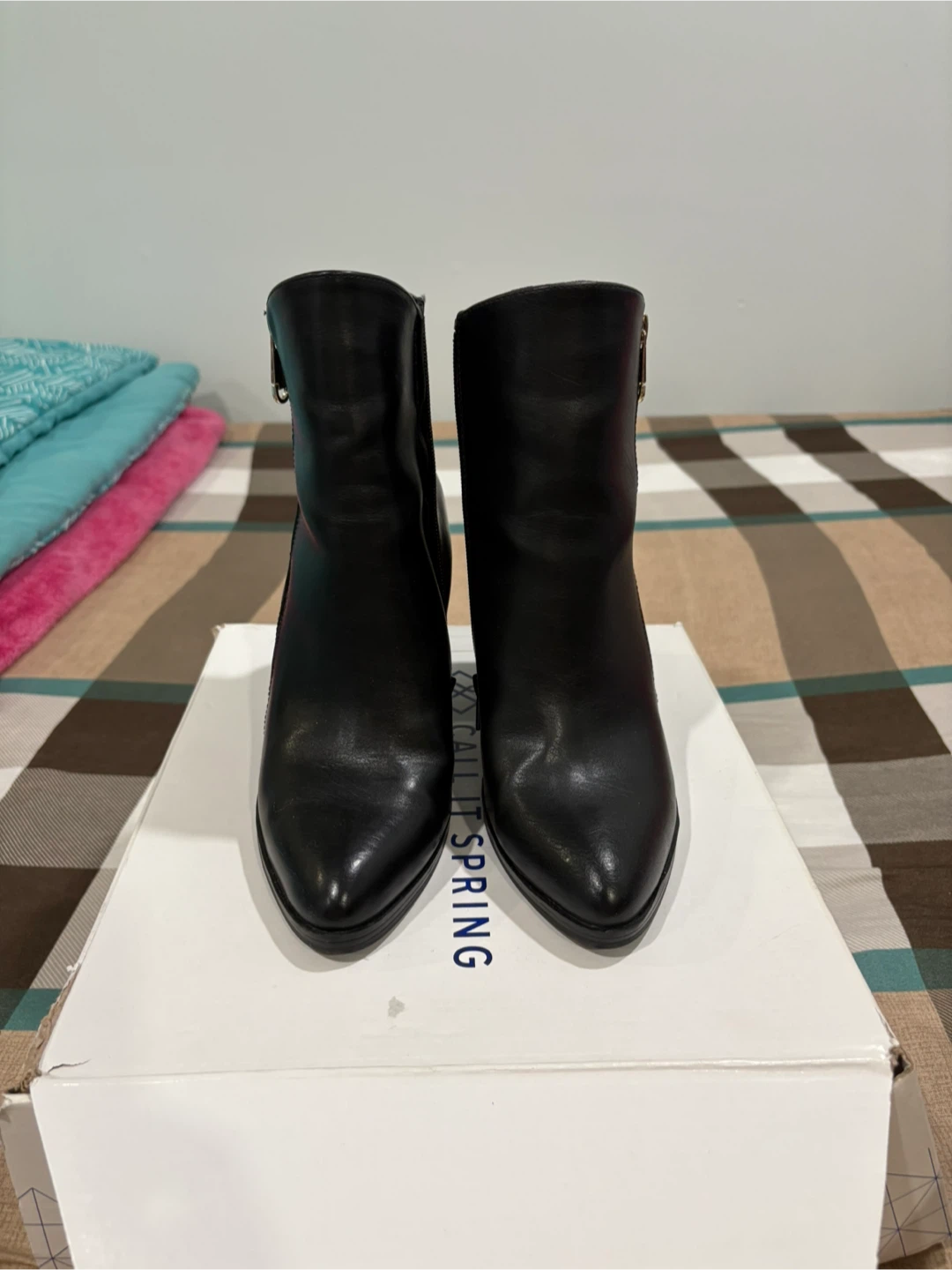 Call It Spring Black Leather Ankle Boots - photo 2