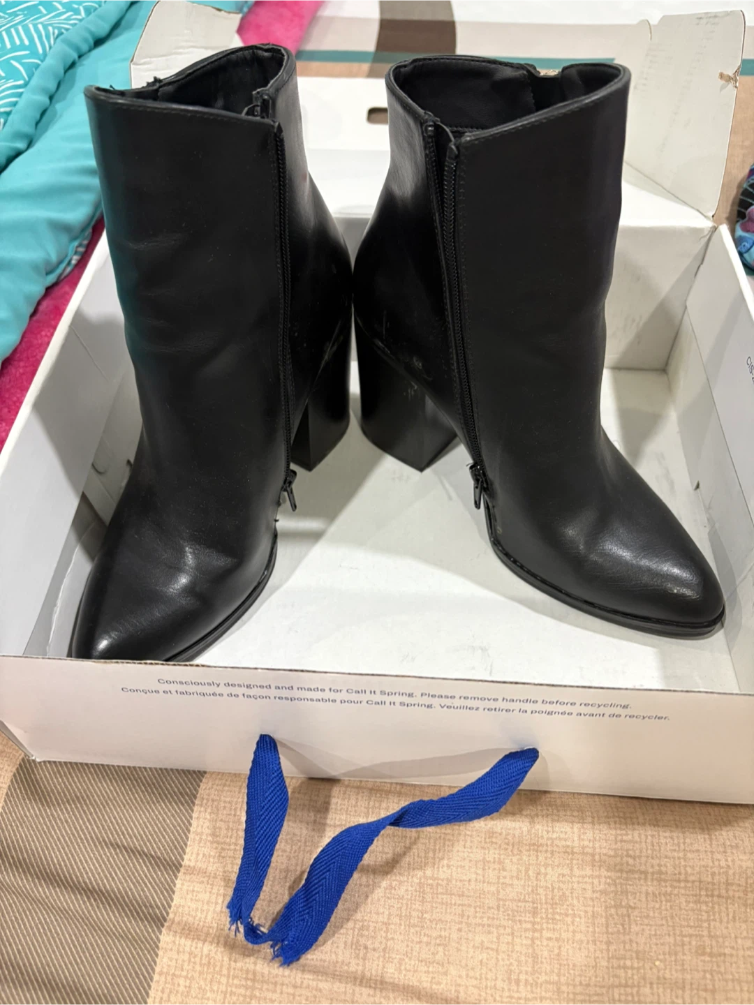 Call It Spring Black Leather Ankle Boots - photo 3