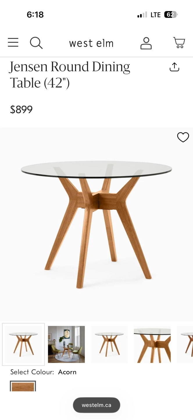 West Elm Jensen Round Dining Table (42")