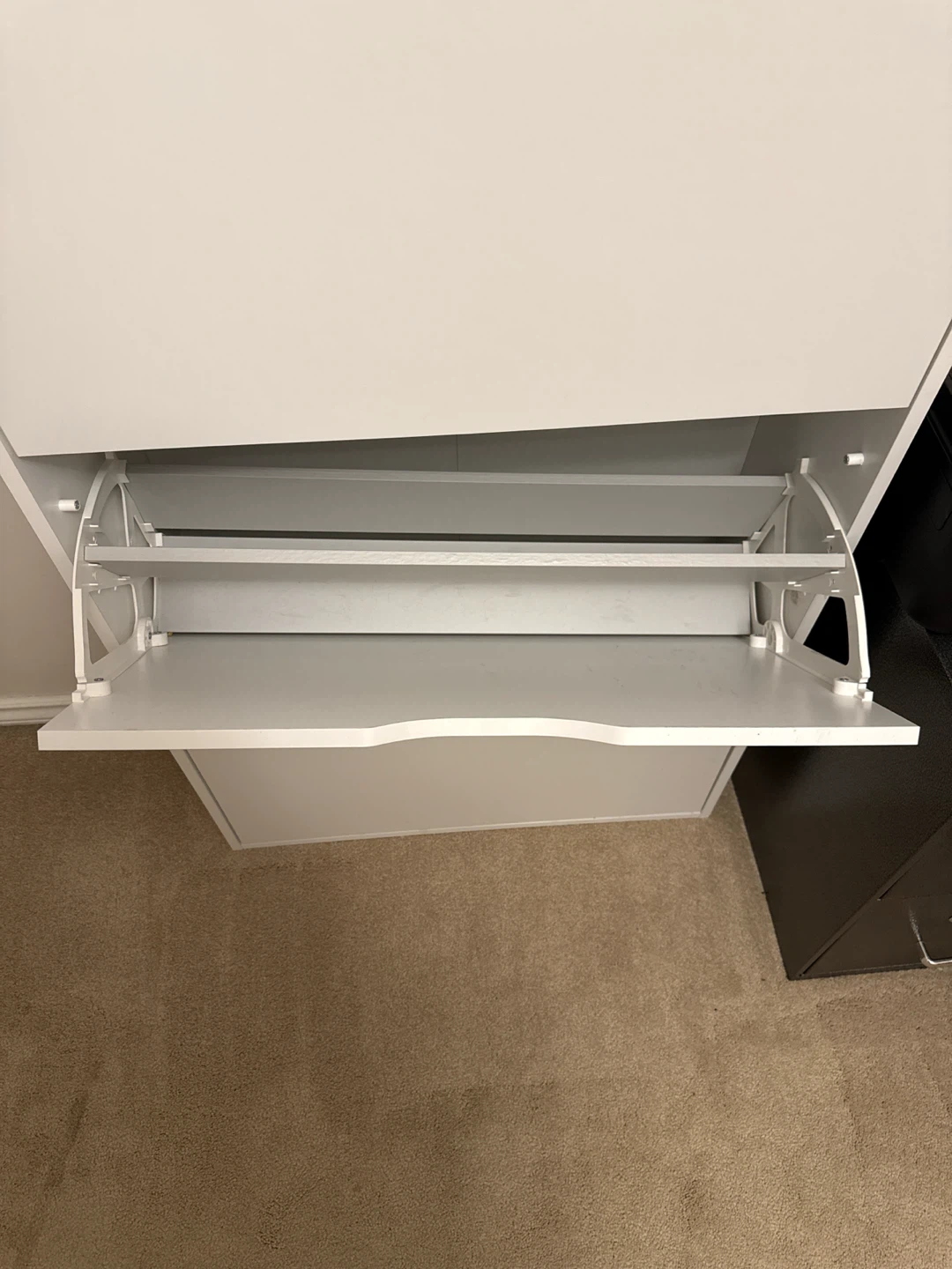White Shoe Cabinet with Drawer - photo 2