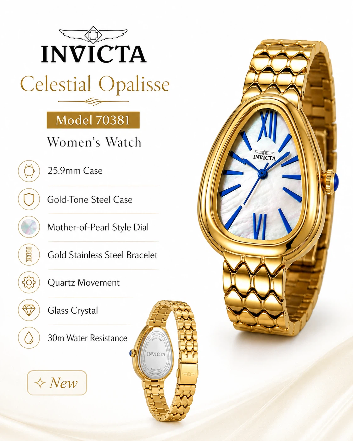 Invicta Celestial Opalisse 25.9mm Gold Women’s Watch - photo 2
