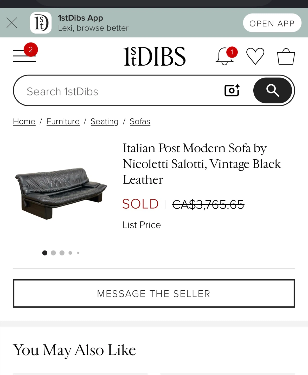 NICOLETTI SALOTTI GENUINE ITALIAN LEATHER SOFA! - photo 5