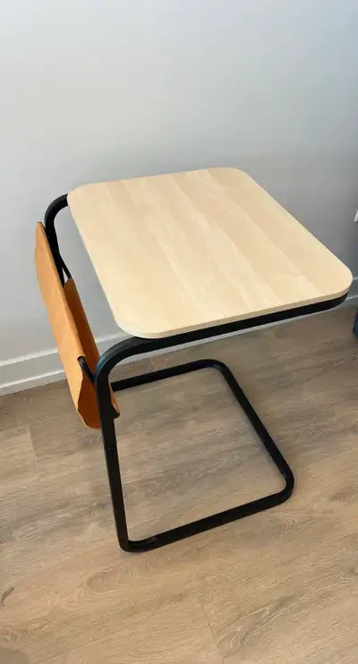 IKEA Side Table - Birch Look with Metal Legs