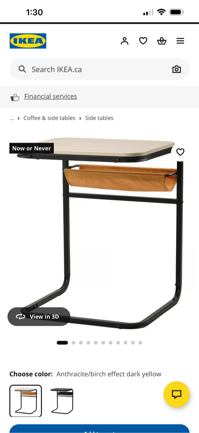 IKEA Side Table - Birch Look with Metal Legs - photo 3