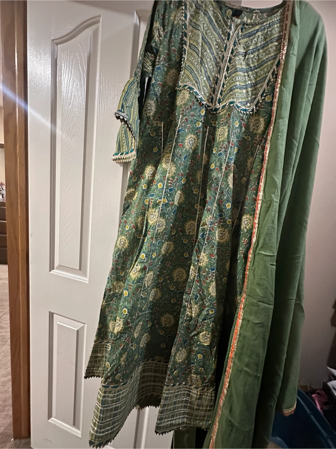 Green Printed Kurti with Dupatta full suite - photo 2