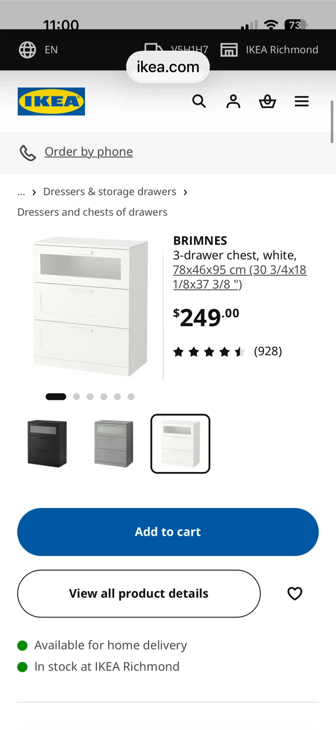 IKEA BRIMNES 3-drawer chest - photo 2
