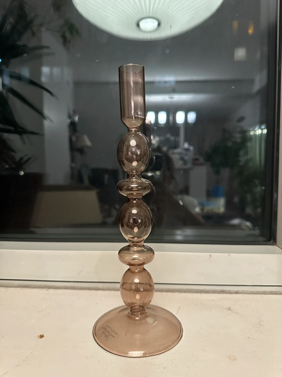 Glass Candlestick Holder