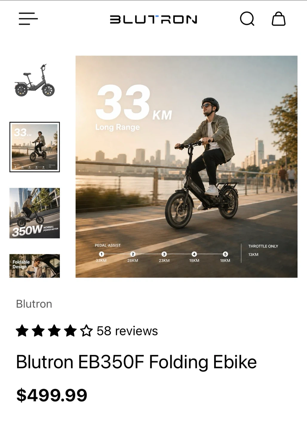 Blutron EB350F Folding Ebike - photo 2