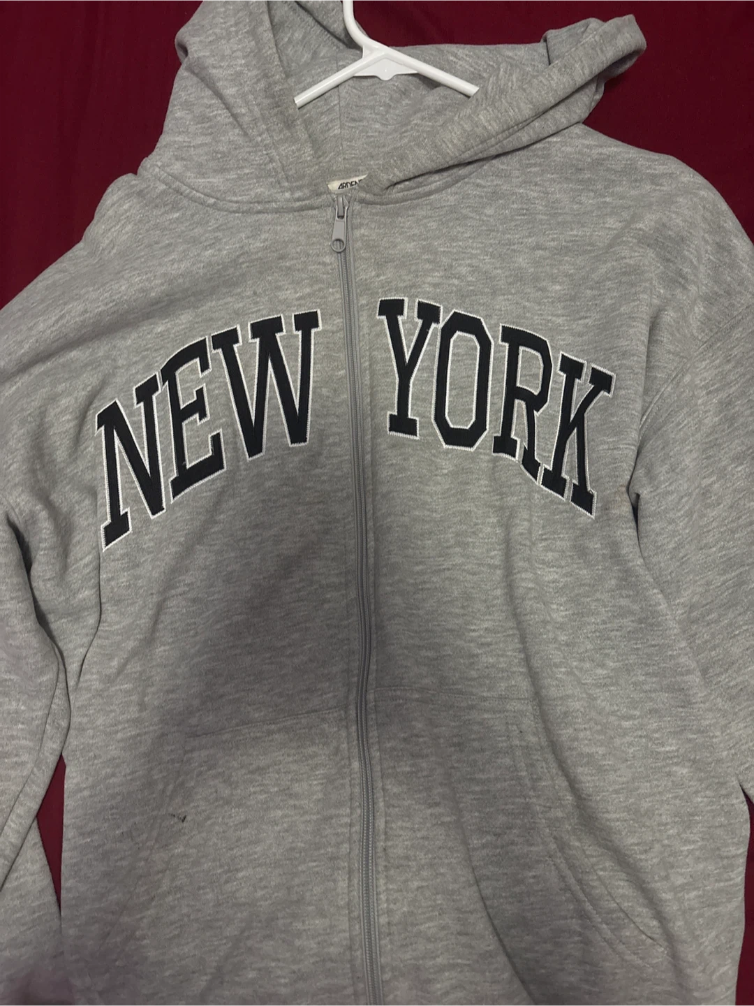 Ardene Grey New York Zip-Up Hoodie
