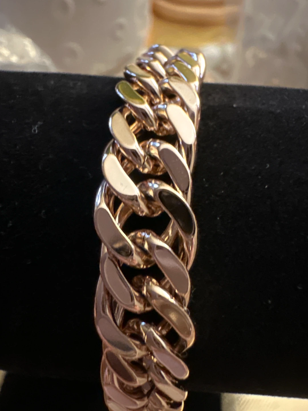 18k Rose Gold Tone laminated Cuban Link Bracelet