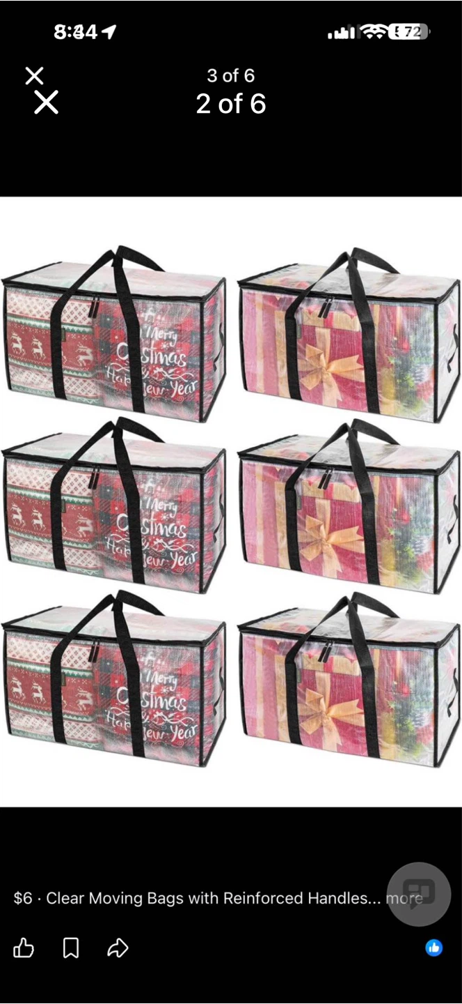 $6 each 4 in total Clear Moving Bags with Reinforced Handles - photo 2