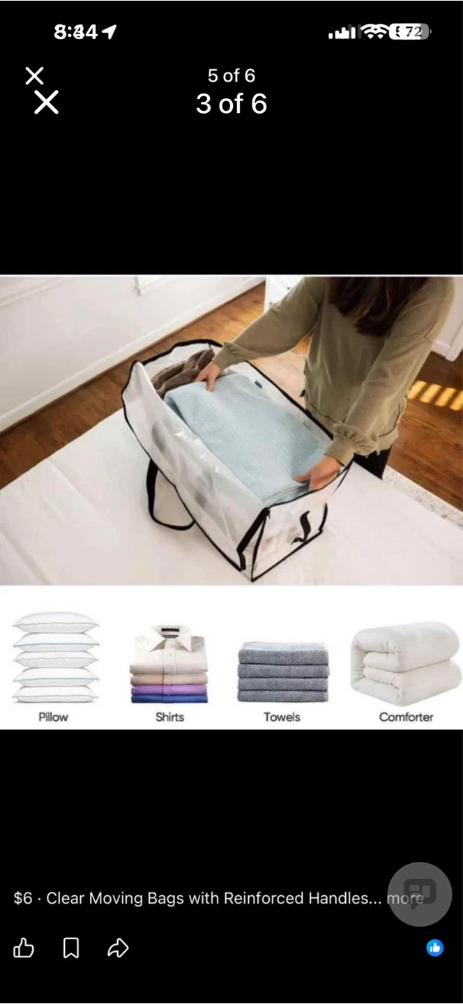 $6 each 4 in total Clear Moving Bags with Reinforced Handles - photo 3