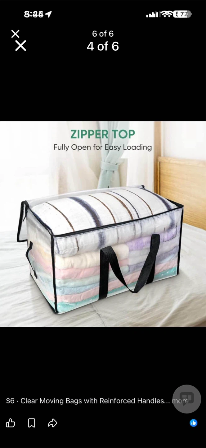 $6 each 4 in total Clear Moving Bags with Reinforced Handles - photo 4