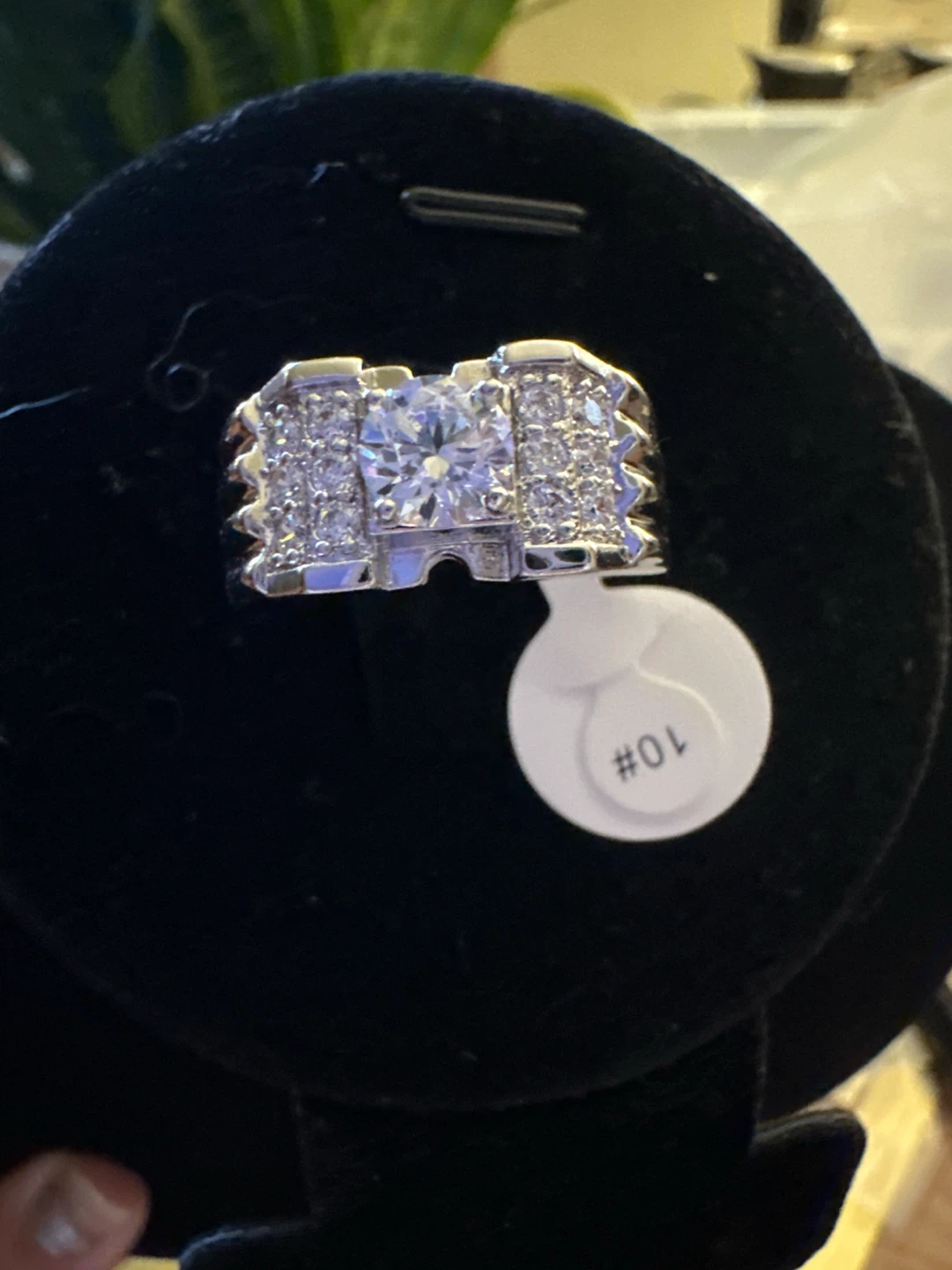 Men's silver Sparkly Ring Size 10