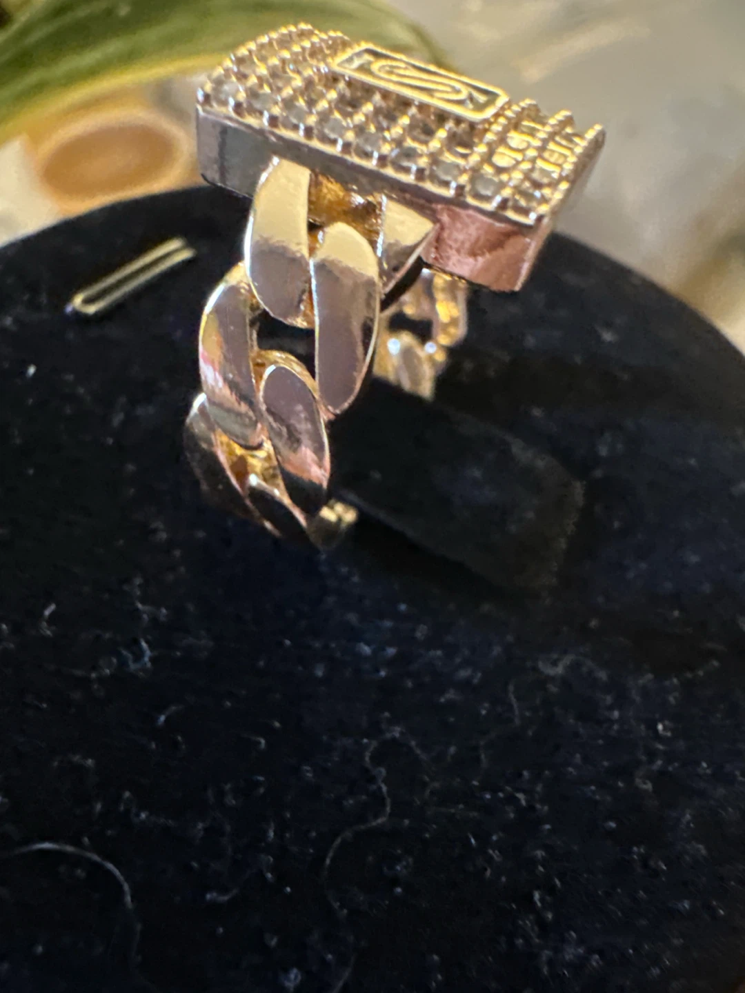 14k Gold laminated  Ring with 'S' Initial - photo 2