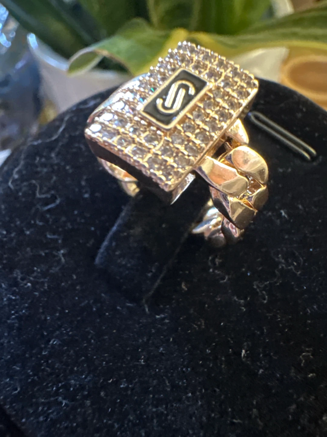 14k Gold laminated  Ring with 'S' Initial - photo 3