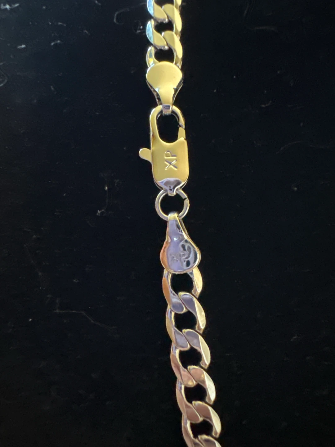 Silver Cuban Link Chain with Cross Pendant - photo 3
