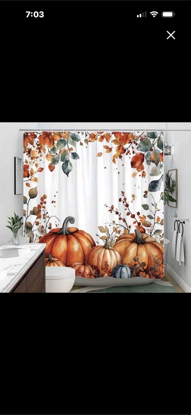 Fall Pumpkin Shower Curtain