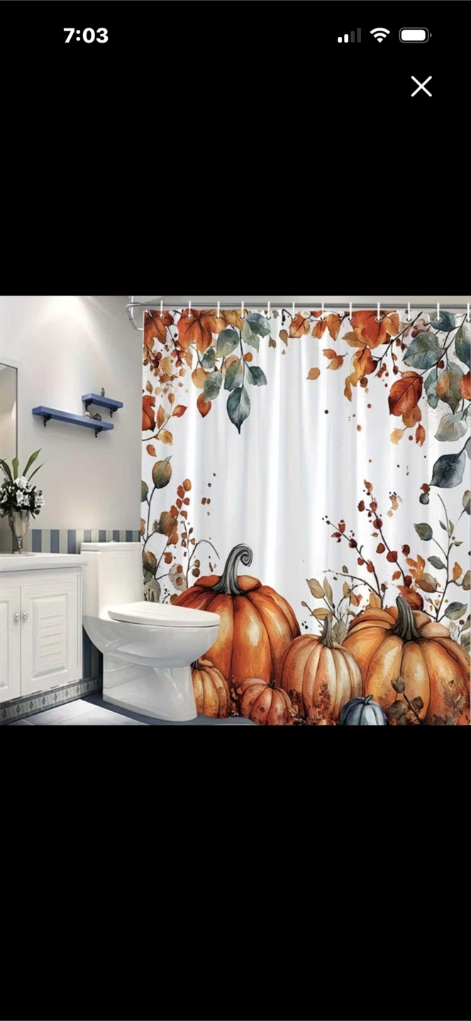 Fall Pumpkin Shower Curtain - photo 4
