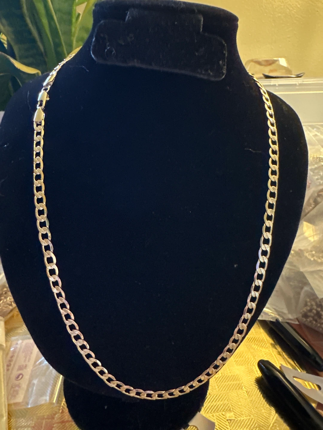 14k Gold Tone laminated Curb Chain Necklace