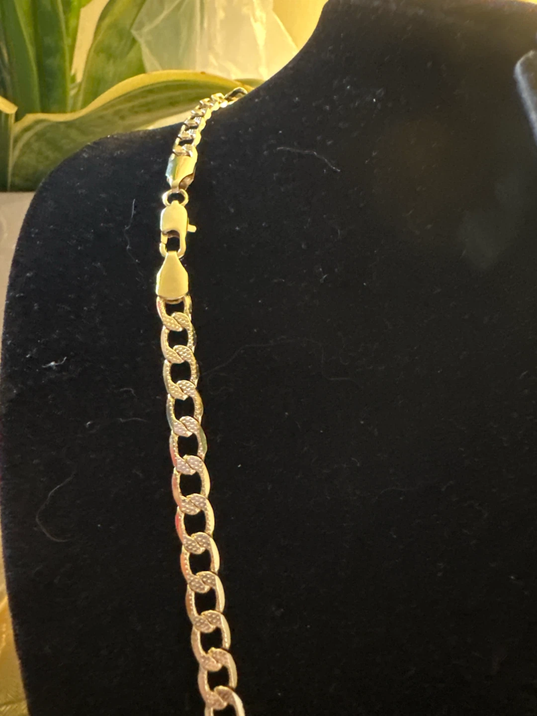 14k Gold Tone laminated Curb Chain Necklace - photo 2