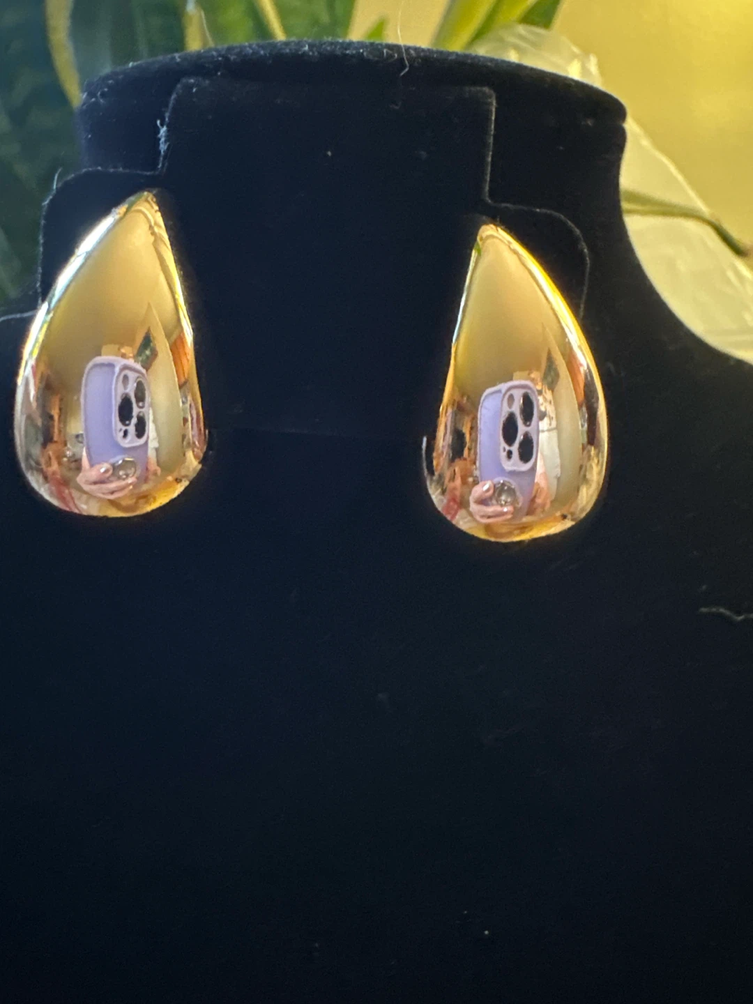 Rose gold 14k laminated Teardrop Hoop Earrings