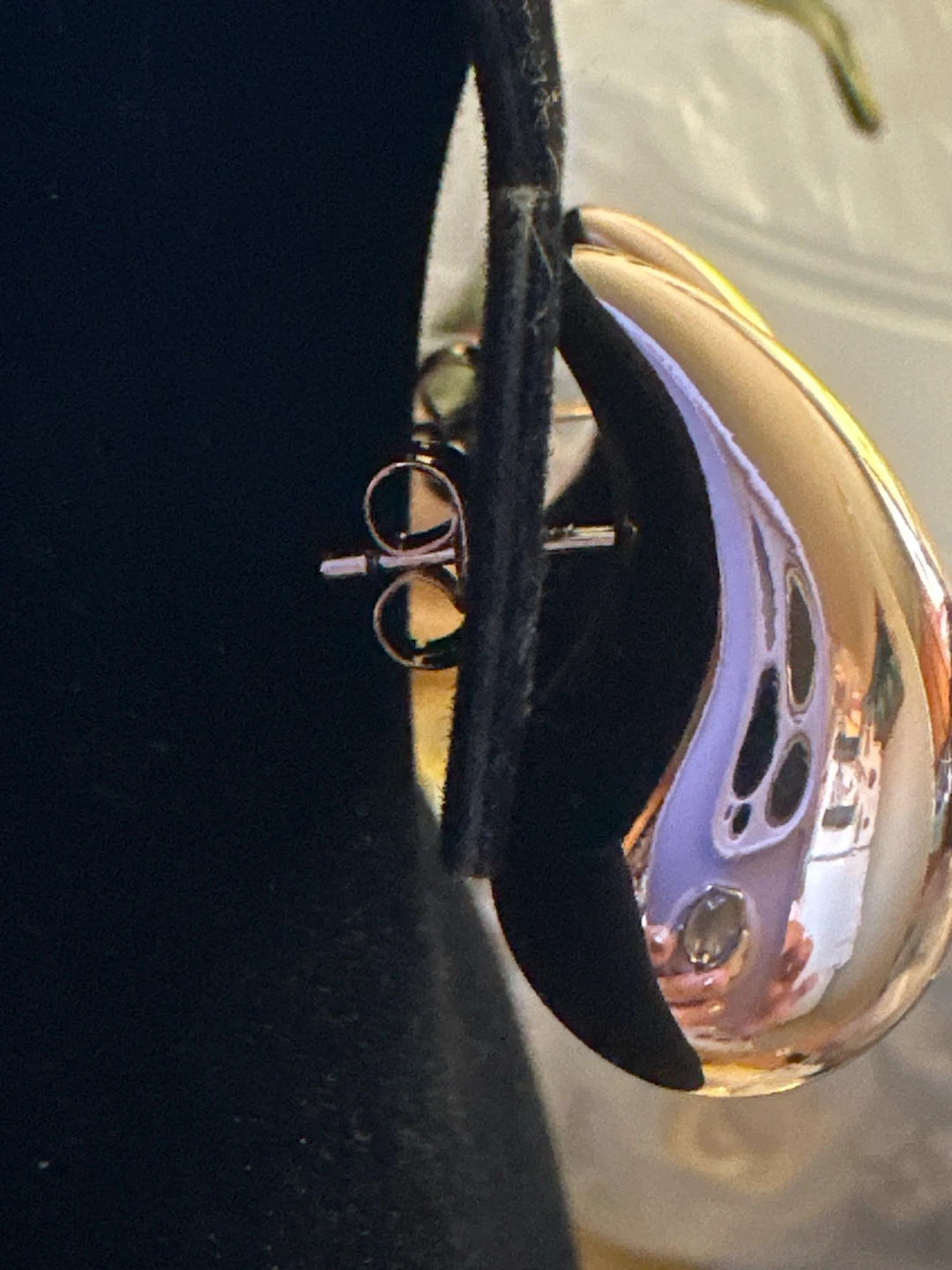 Rose gold 14k laminated Teardrop Hoop Earrings - photo 2