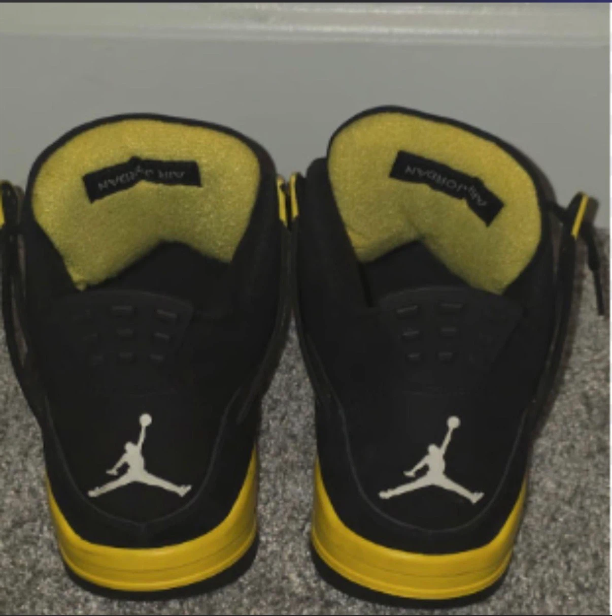 Air Jordan 4 Black Yellow Retro Sneakers - photo 3