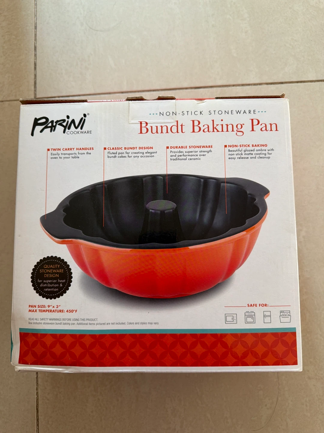 Parini Cookware Non-Stick Bundt Baking Pan 9" x 3" - photo 2