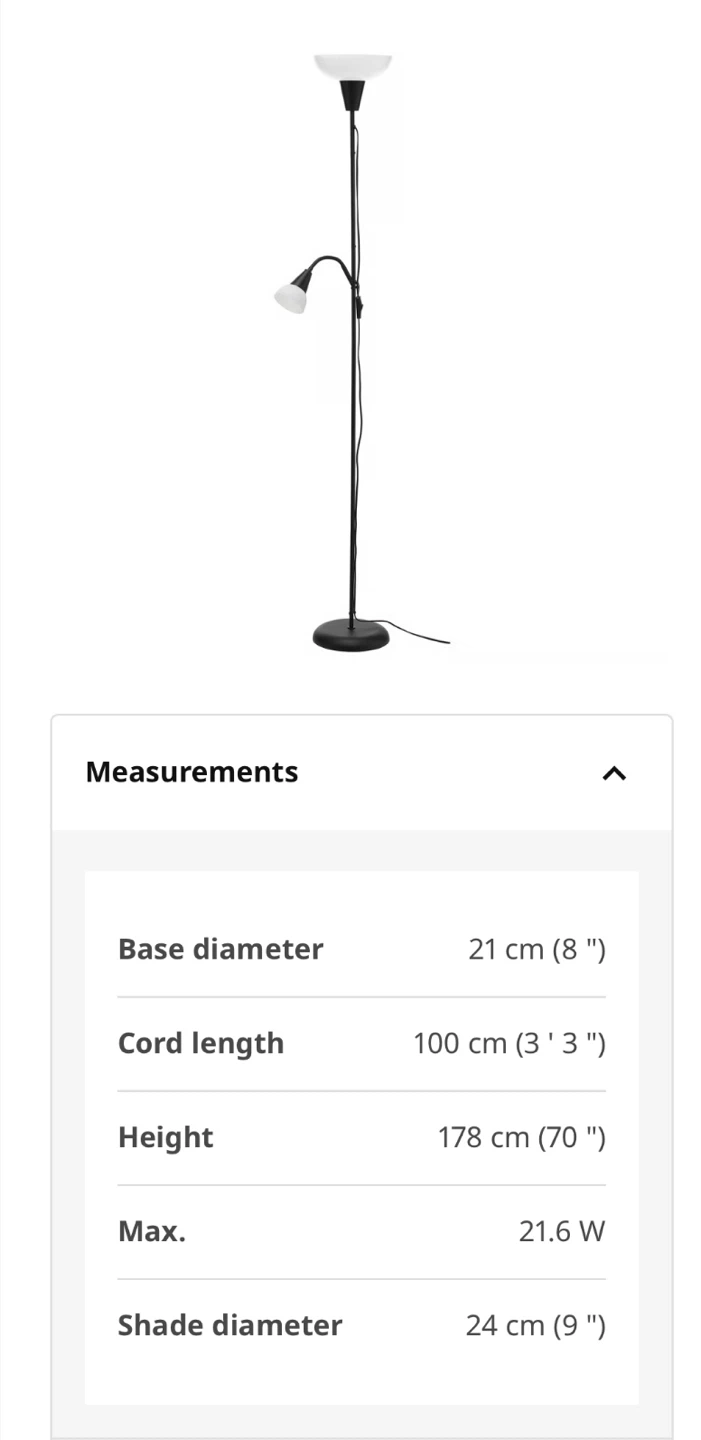 IKEA Tagarp floor lamp - black - photo 3