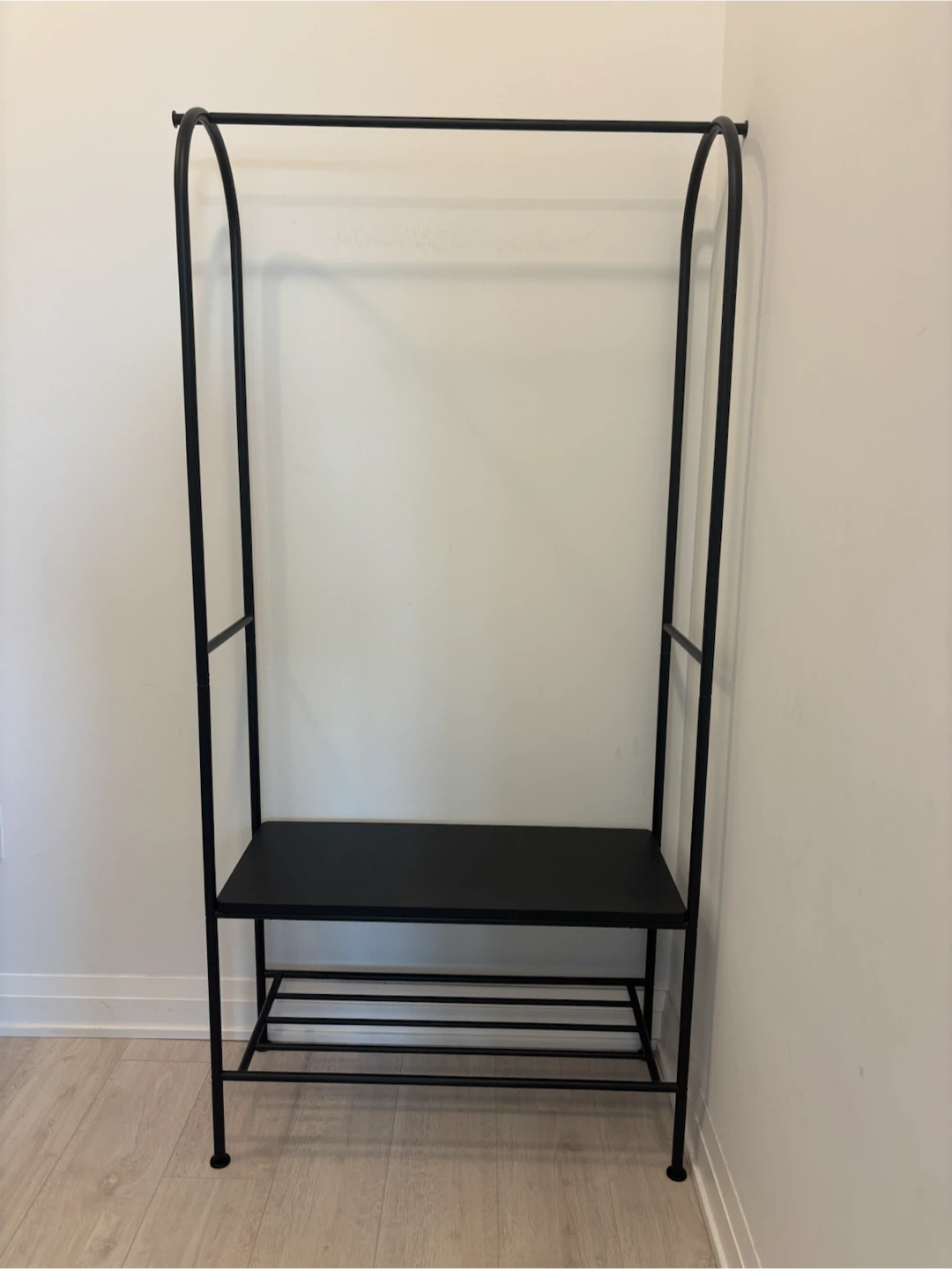 IKEA clothes rack with shoe storage - black
