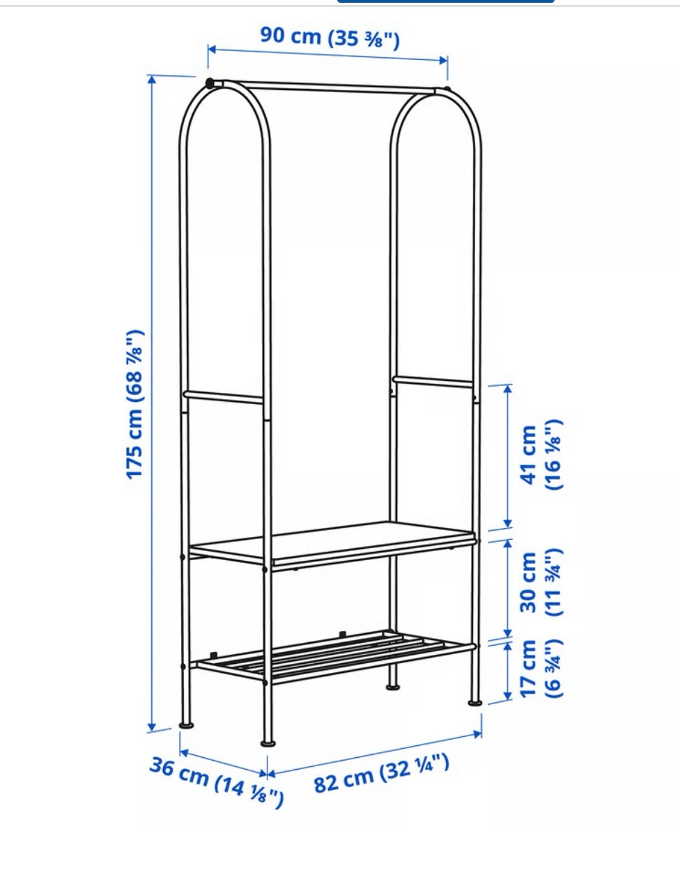 IKEA clothes rack with shoe storage - black - photo 4