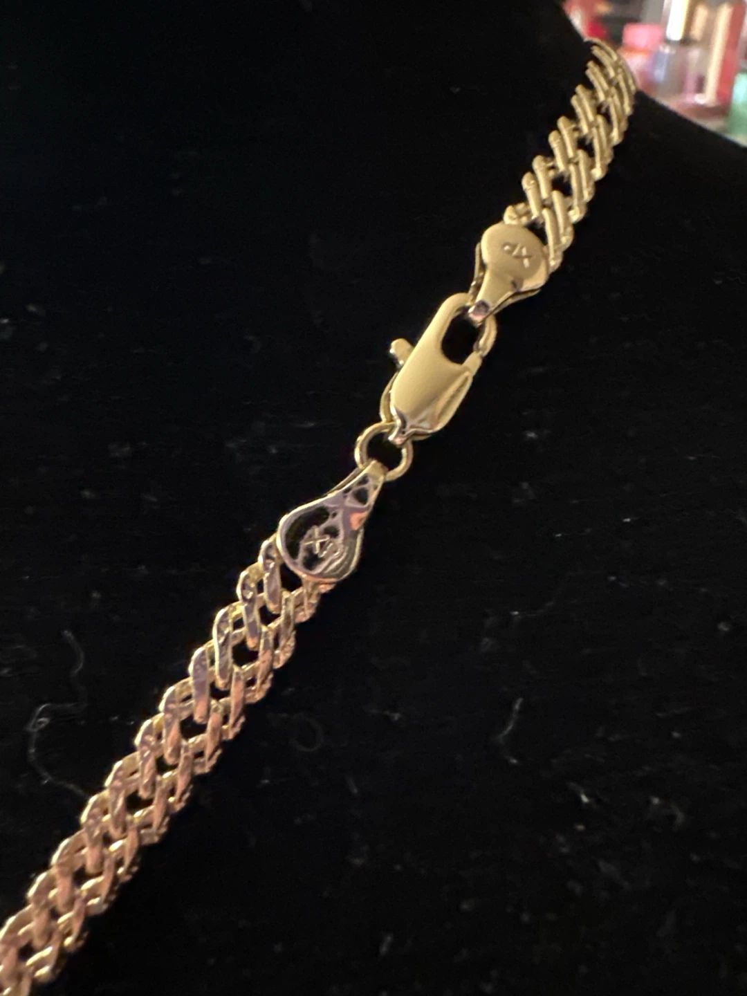 14kGold laminated Butterfly Pendant Necklace with Clear Stones - photo 3