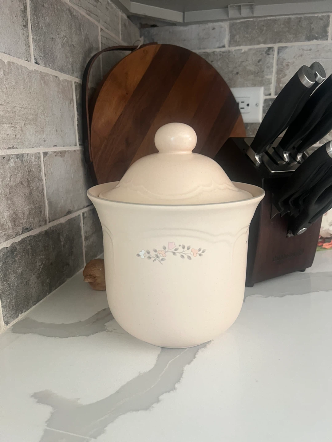 Vintage Ceramic Storage Jar with Lid