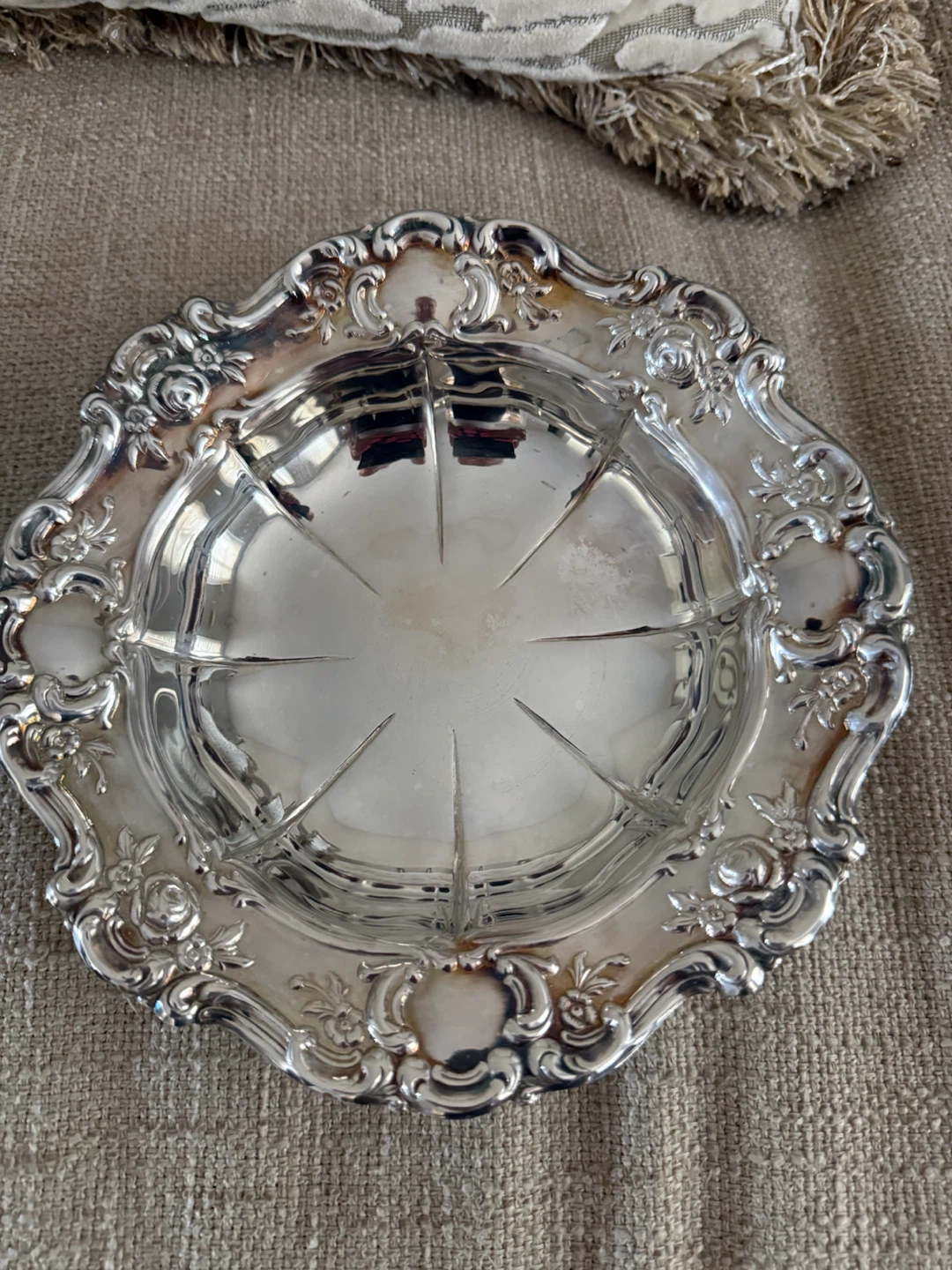 Ornate Silver Plated Trinket Dish