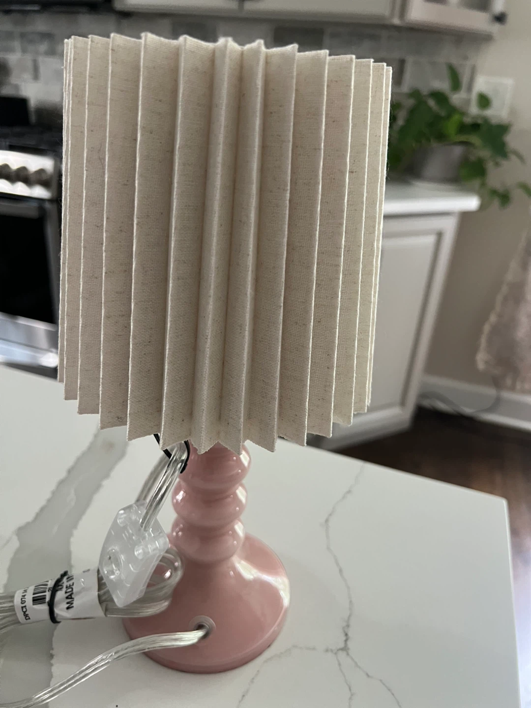 Pink Ceramic Pleated Table Lamp