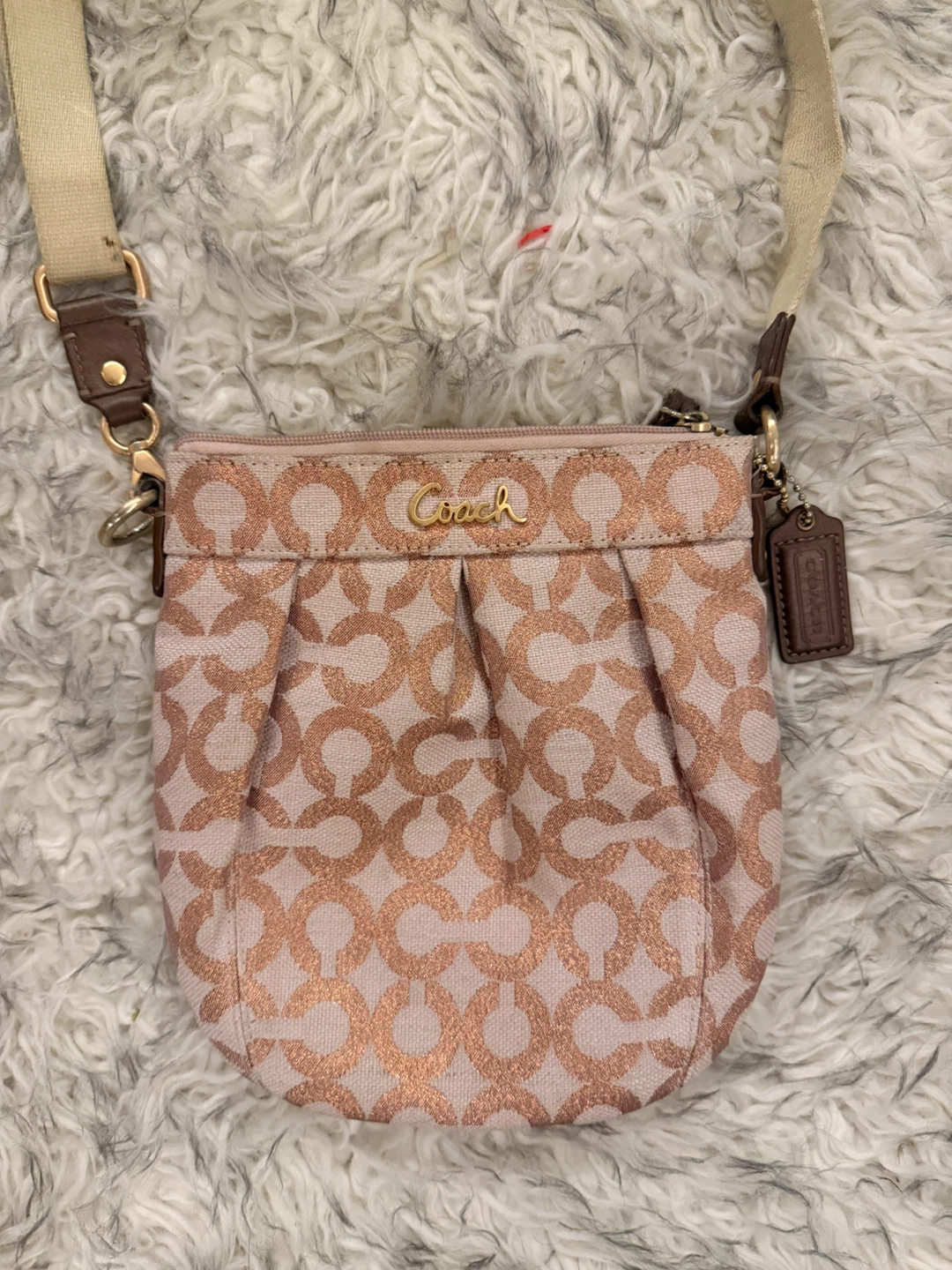 Coach Signature Crossbody Mini Bag - Blush Pink / Bronze - photo 2