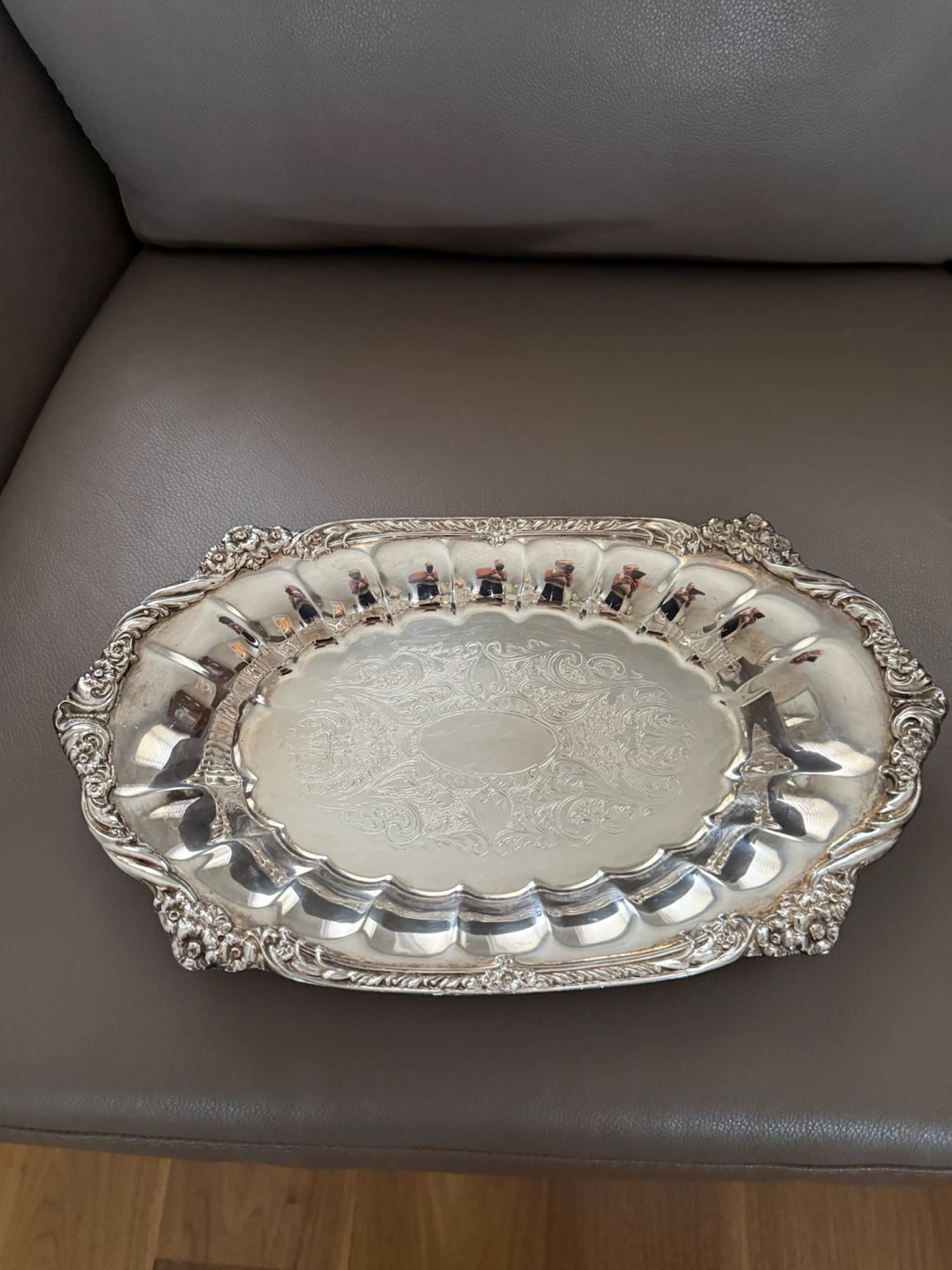 Ornate Silver Plated Serving Tray