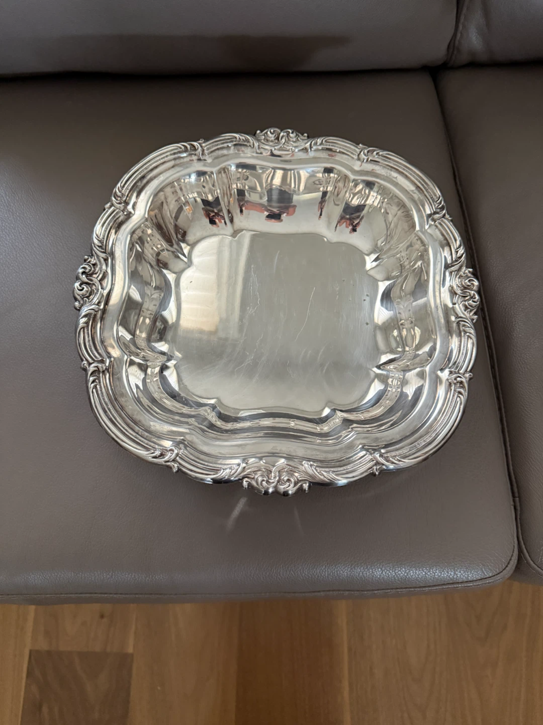 Vintage Ornate Silver Plated Serving Bowl