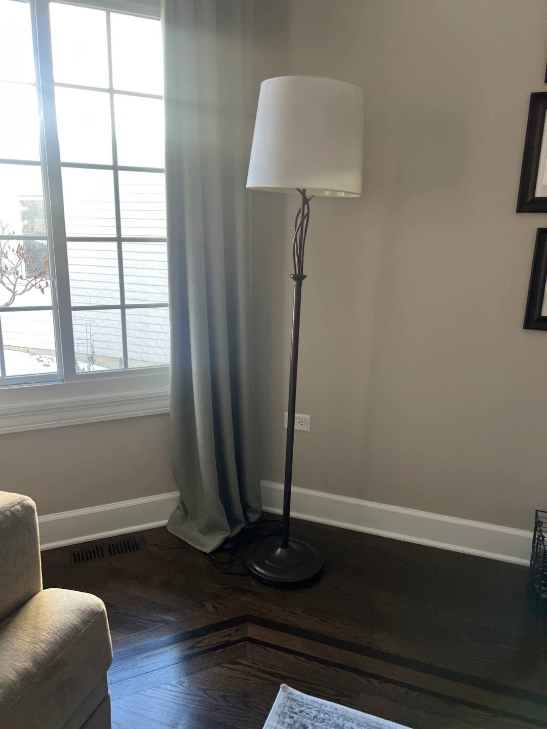 Floor Lamp with White Shade