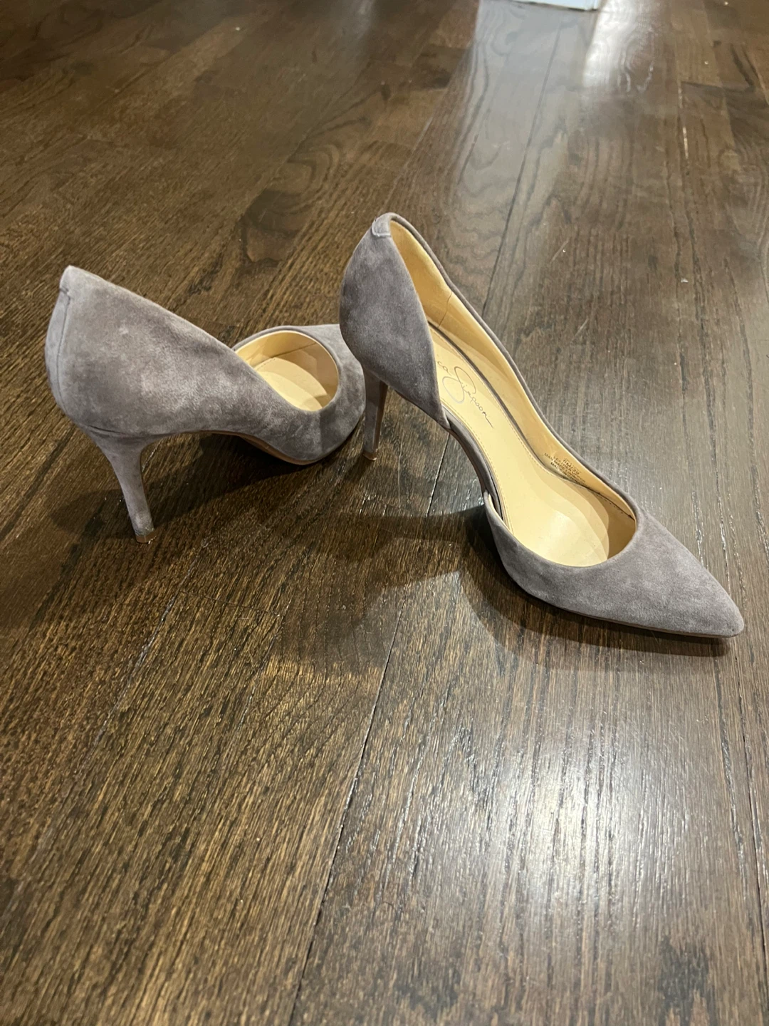 Jessica Simpson Gray Suede D'Orsay Heels - photo 2